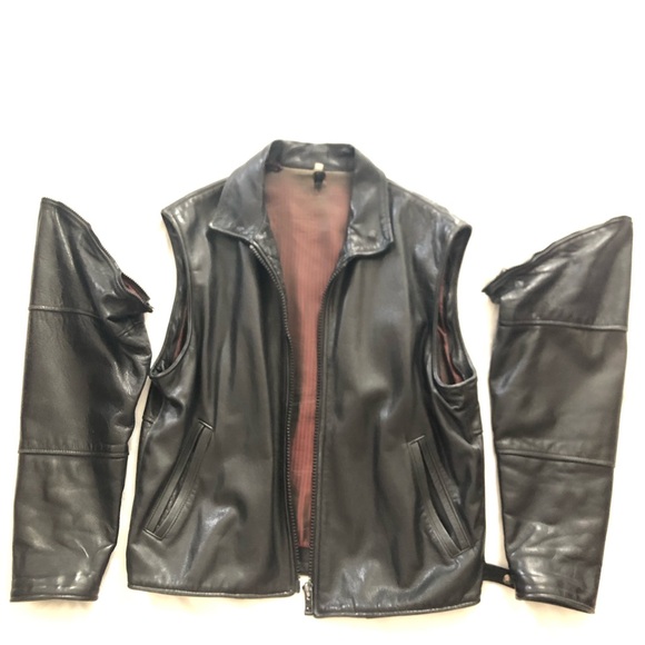 Collectable Genuine leather jacket with detachable arms sleeves Cirque du Soleil - Picture 3 of 7